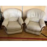 Pair of cream armchairs