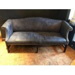 Georgian style 3 seater couch with suede upholstery W 200cm H 80cm D 70cm