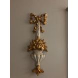 Carved wood painted and gilt wall sconce W 22cm H 65cm