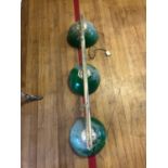 Brass snooker light with green shades W 125cm