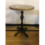 Small proportion circular bar table with cast iron base W 50cm H 72cm
