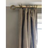 Pair of curtains complete with Regency style curtain pole