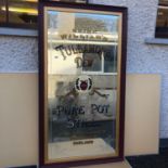 Antique style Tullamore Dew pub mirror W 112 H 203