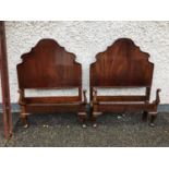 Pair of mahogany single beds