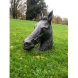 Bronze model of a horses head W 26cms H 60 cms D 25cms