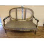 Late 19th century carved wood and gilt settee W 142cm H 80cm D 67cm