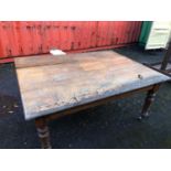 Antique solid walnut kitchen table W 168cm H 75cm D 162cm