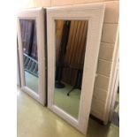 Set of 4 mottled metal white rectangular shaped mirrors W 90 H 180