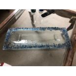 Continental rectangular glass centre dish