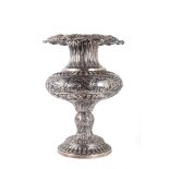 Embossed and chiseled 800 silver flower vase