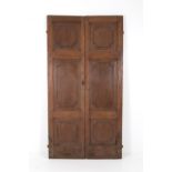 Double-leaf door in oak with coeval irons. 18th c