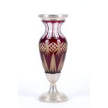 Bohemian crystal vase. Early 20th century