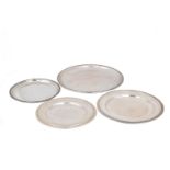 Four 800 silver plates of various sizes