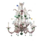 Murano blowing glass chandelier. 20th century