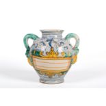 Majolica two-handled jar. Montelupo. 17th century