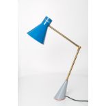 STIL LUX (Attr). Brass and metal table lamp. '50s