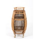 Bamboo round trolley. '60s