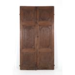 Double-leaf door in oak with coeval irons. 18th c