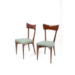 ICO PARISI. Pair of wooden and sky chairs. '50s