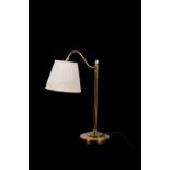 Italian brass lamp with fabric lampshade. '70s