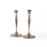 Pair of Milan silver candlesticks finely chiseled