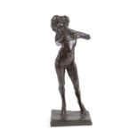 ENRICO MAZZOLANI. Gilded bronze sculpture. Signed