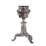 Antique silver incense burner, gr. 205 ca.
