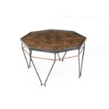 Ottagonal copper coffee table. '50s