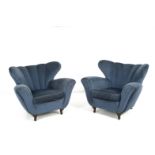 BUFFA PAOLO (Attr.). Pair of velvet armchairs