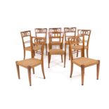 PAOLO BUFFA (Attr.) Eight wooden chairs. '50s