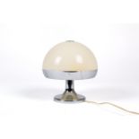 Space Age white plastic and metal mushroom lamp