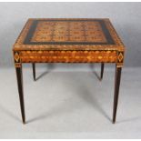 Parade table in finely inlaid wood. Louis XVI