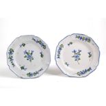 Two ceramic plates. 18th century. Defects