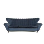 BUFFA PAOLO (Attr.) Sofa in light blue velvet
