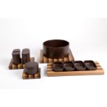 CERAMICHE FRANCO POZZI. Brown ceramic table-set