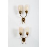 Italian pair of appliques with brass cups. '60s