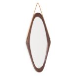 CAMPO & GRAFFI (Attr.). Wooden oval mirror. '60s