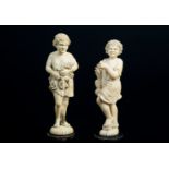 Two ivory sculptures. 19th century