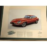 JAGUAR 'E TYPE' SERIES ONE, JOHN FRANCIS SIGNED PRINT, 014,