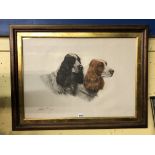 LEON DANCHIN 1887 - 1938 ENGRAVING OF COCKER SPANIEL HEADS, F/G,