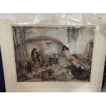 SIR WILLIAM RUSSELL FLINT R.A. PRINT 'A QUESTION OF COLOUR' SIGNATURE AND BLIND STAMPED, 60.