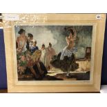 SIR WILLIAM RUSSELL FLINT R.A. PRINT 'ZORONGA' SIGNATURE AND BLIND STAMPED, 53.
