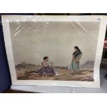 SIR WILLIAM RUSSELL FLINT R.A. PRINT 'REPROOF, ALMERIA' BLIND STAMPED, 67CM X 49.