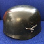 ORIGINAL WWII GERMAN PARATROOPERS M38 SINGLE DECAL HELMET NUMBER 756 -SIZE E68