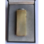 BOXED AND CASED DUN HILL RL1438 GOLD FINISH CIGARETTE LIGHTER