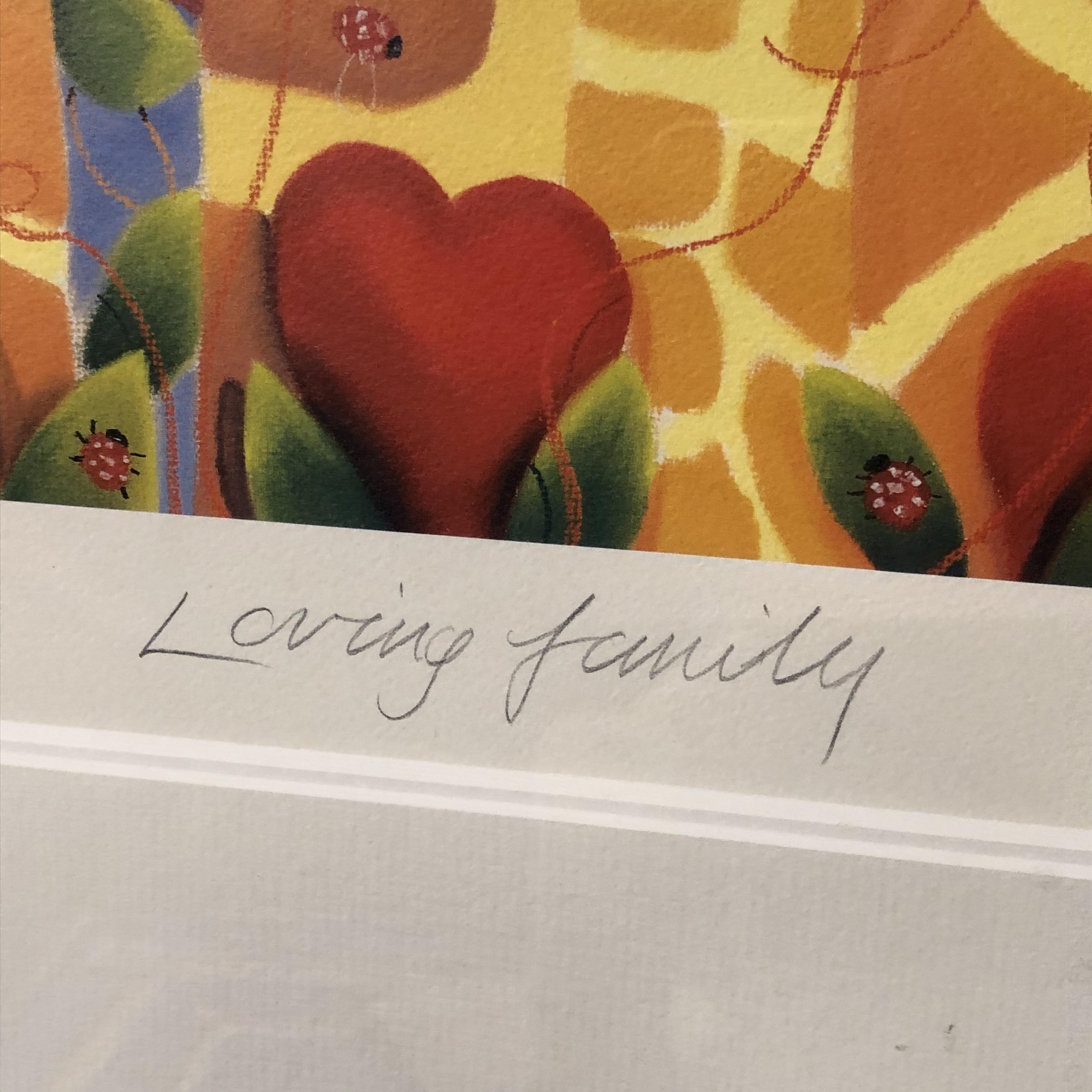 MACKENZIE THORPE- LOVING FAMILY-LIMITED EDITION 842/850 SIGNED WITH ARTIST PROOF BLIND STAMP - Image 3 of 5