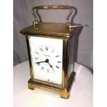 FRENCH 8DAY BAYARD CARRIAGE CLOCK -9JEWELS NUMBERED 769226 11CM HIGH
