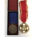 WWII GERMAN SS MEDAL-4YEARS SERVICE IN BOX AND A NSDAP MEDAL