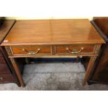 20TH CENTURY FRENCH DIRECTOIRE STYLE SIDE TABLE FITTED WITH TWO DRAWERS AND GILT METAL MOUNTS