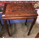 CHINESE INFLUENCED ROSEWOOD METAL LINE INLAID SIDE TABLE 69CMHX50CMWX36 CM D